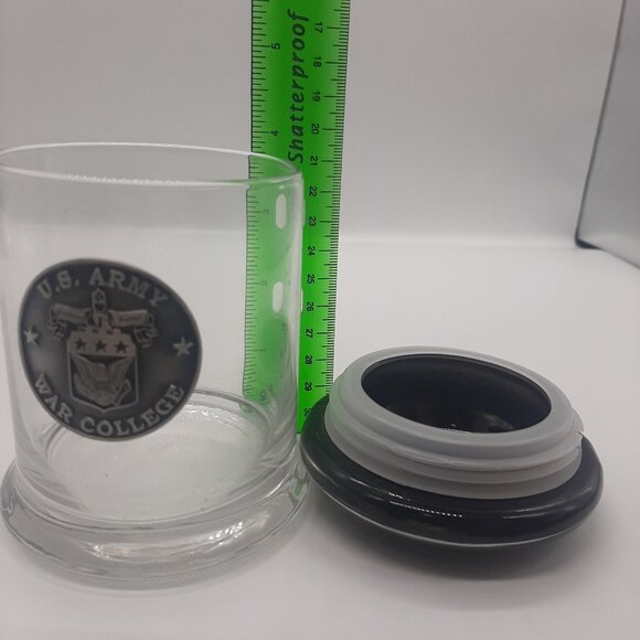U.S. Army War College Glass Jar canister W/ Lid - Picture 3 of 4